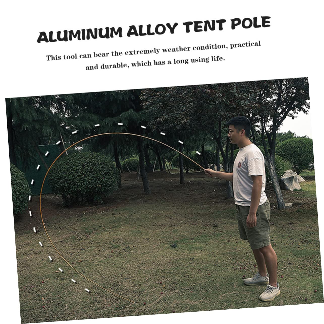 HEMOTON Zeltstangenpflock Faltbar Für Den Außenbereich Elastisch Zum Wandern Tragbar Königsstangen Camping Leichte Plane Für Camping Metallstangen Für Überdachungszeltstangen