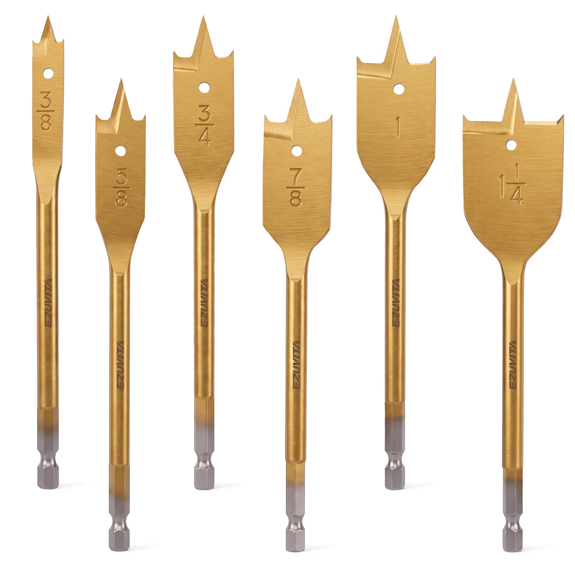 14-Piece Spade Drill Bits - Woodworking Set -10 14-Piece Spade Drill Bits - Woodworking Set -10