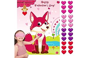Valentine Party Pin the Heart on the Fox Game