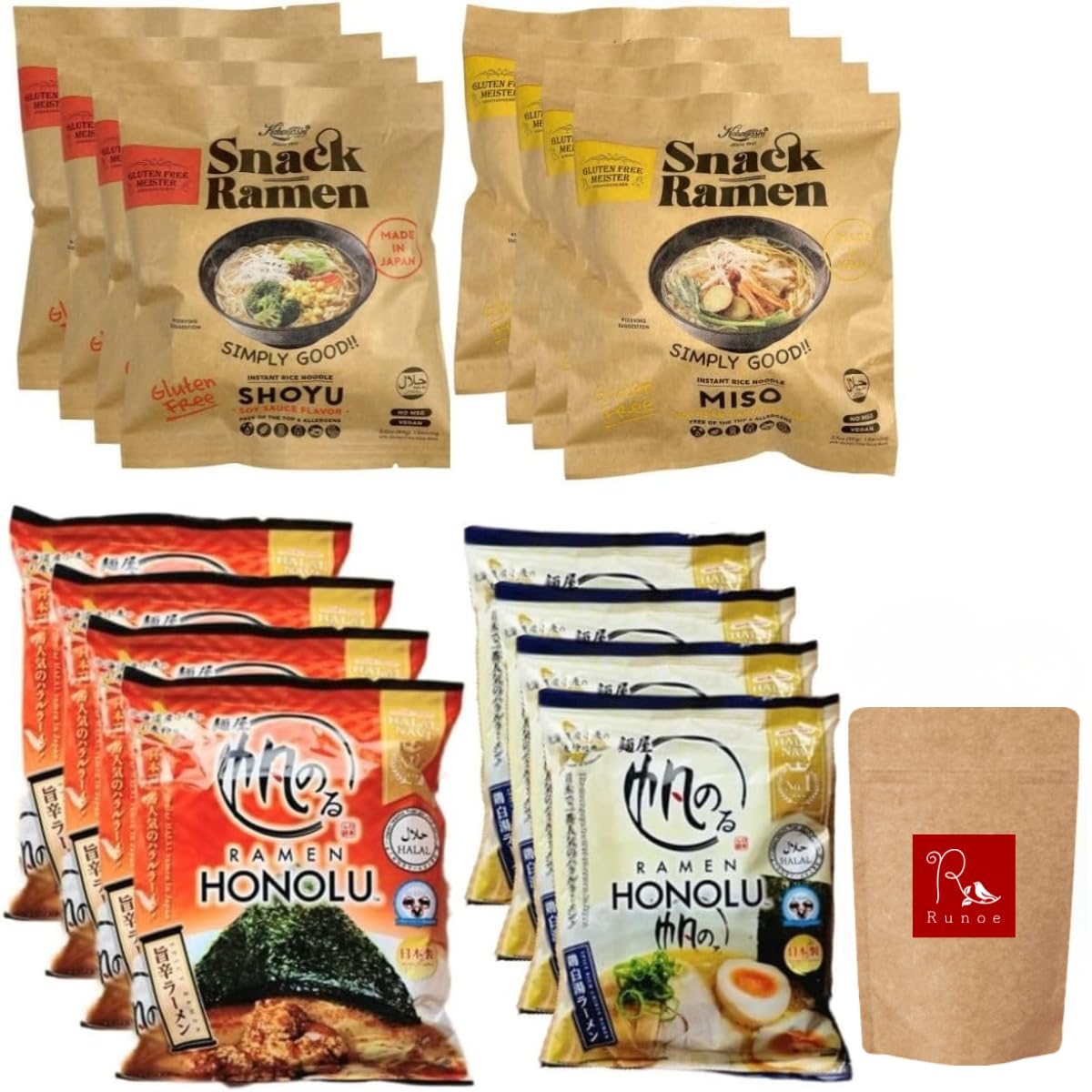Halal ramen food japan ハラル ラーメン 4types×4…