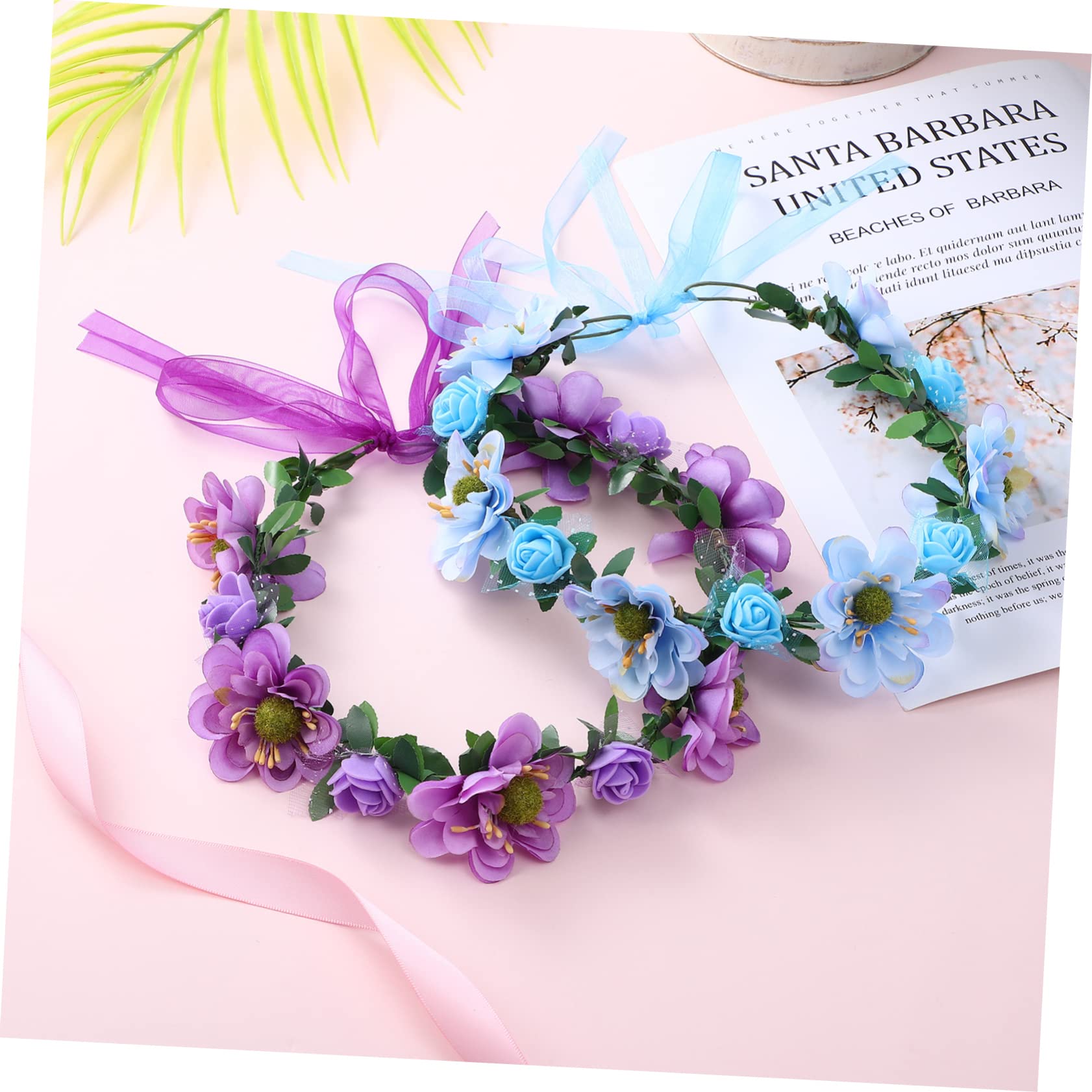 Healeved 10pezzi Cerchietti Floreali Regolabili Con Accessori Per Matrimonio e Corone Artificiali Per e Damigelle
