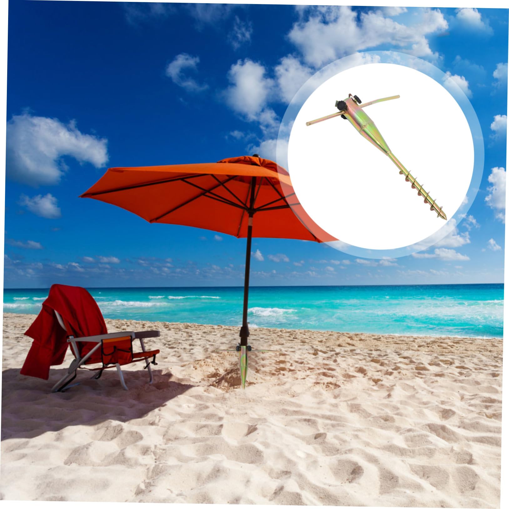 Outdoor Sonnenschirmständer Metall Spirale Erdspieß Strand Sonnenschirmhalter Windfest Balkon Garten für Spiral sonnenschirme