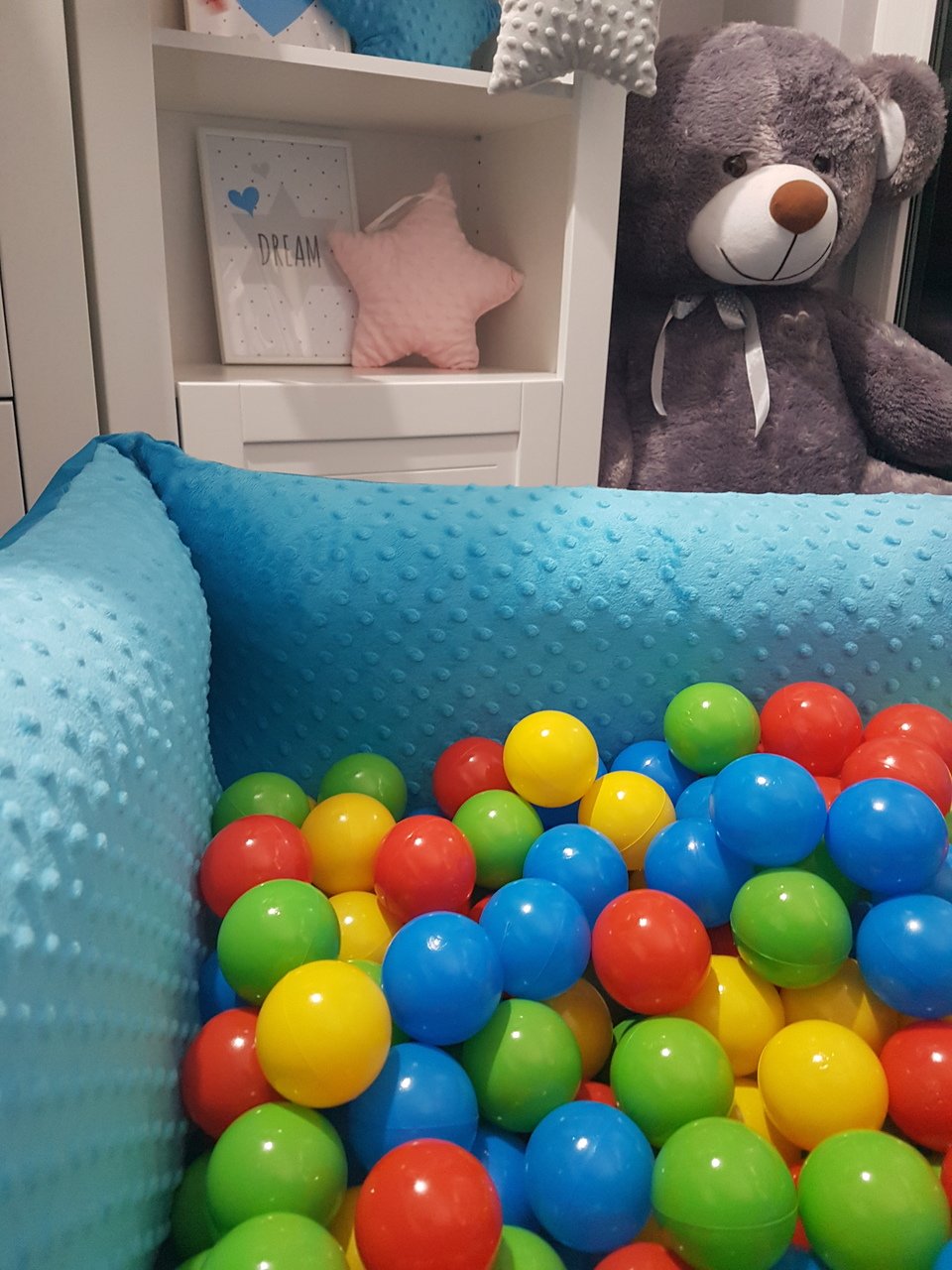 Odolpluesch 110 x 85 kąpiel z piłkami dla dzieci + 300 piłek, wyprodukowano ręcznie w UE (niebieski)