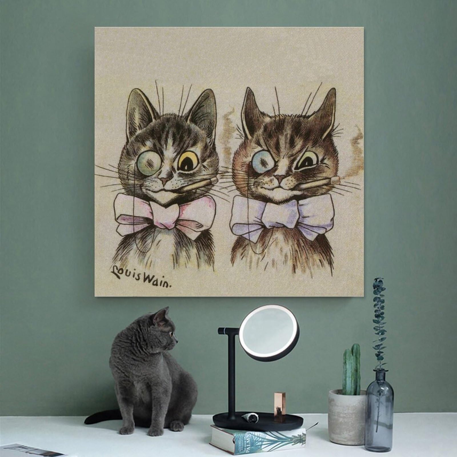 ルイス・ウェイン プリント クリスマスタイム イン キャットランド 猫