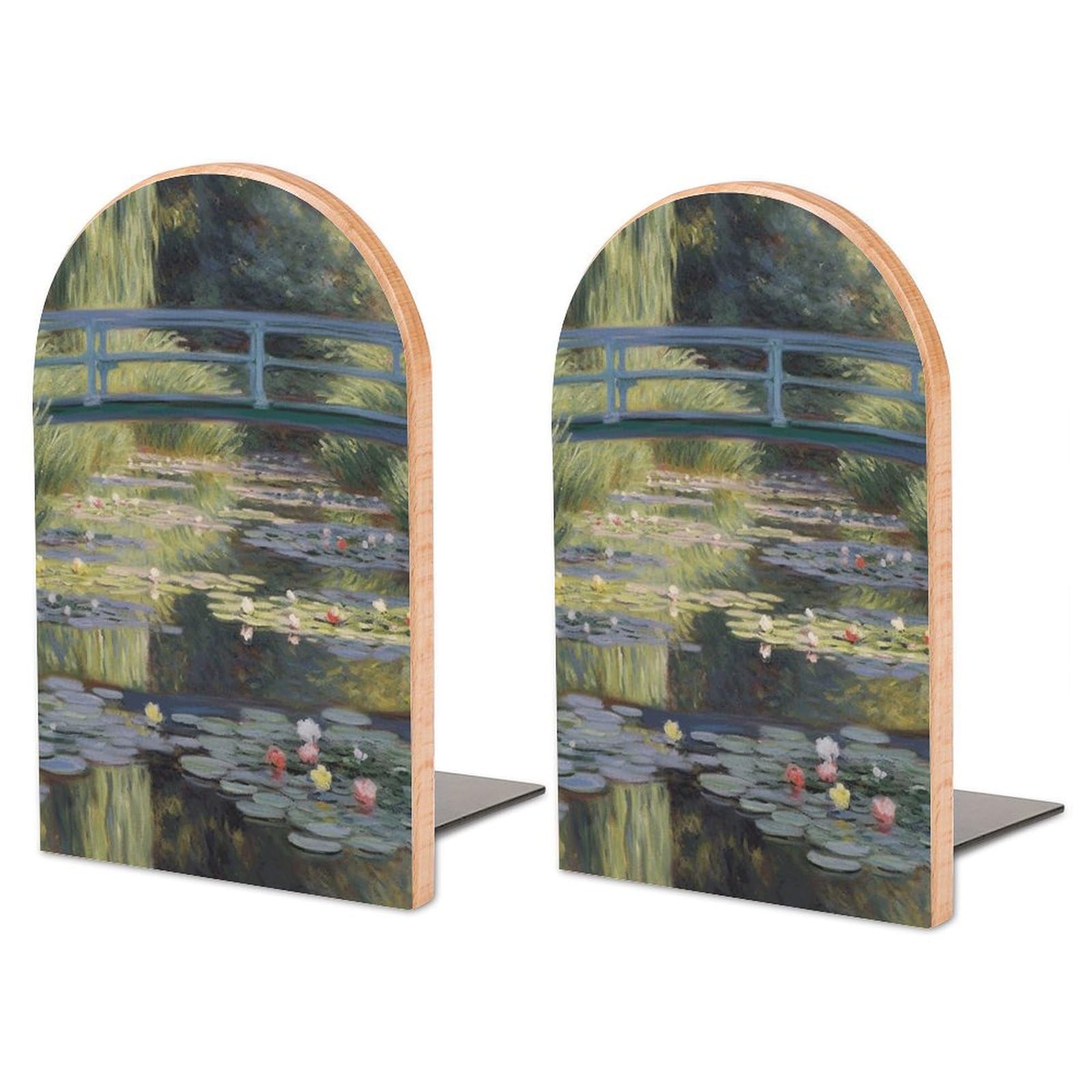 Serre-livres en bois de hêtre nénuphar pour optimiser votre espace de lecture