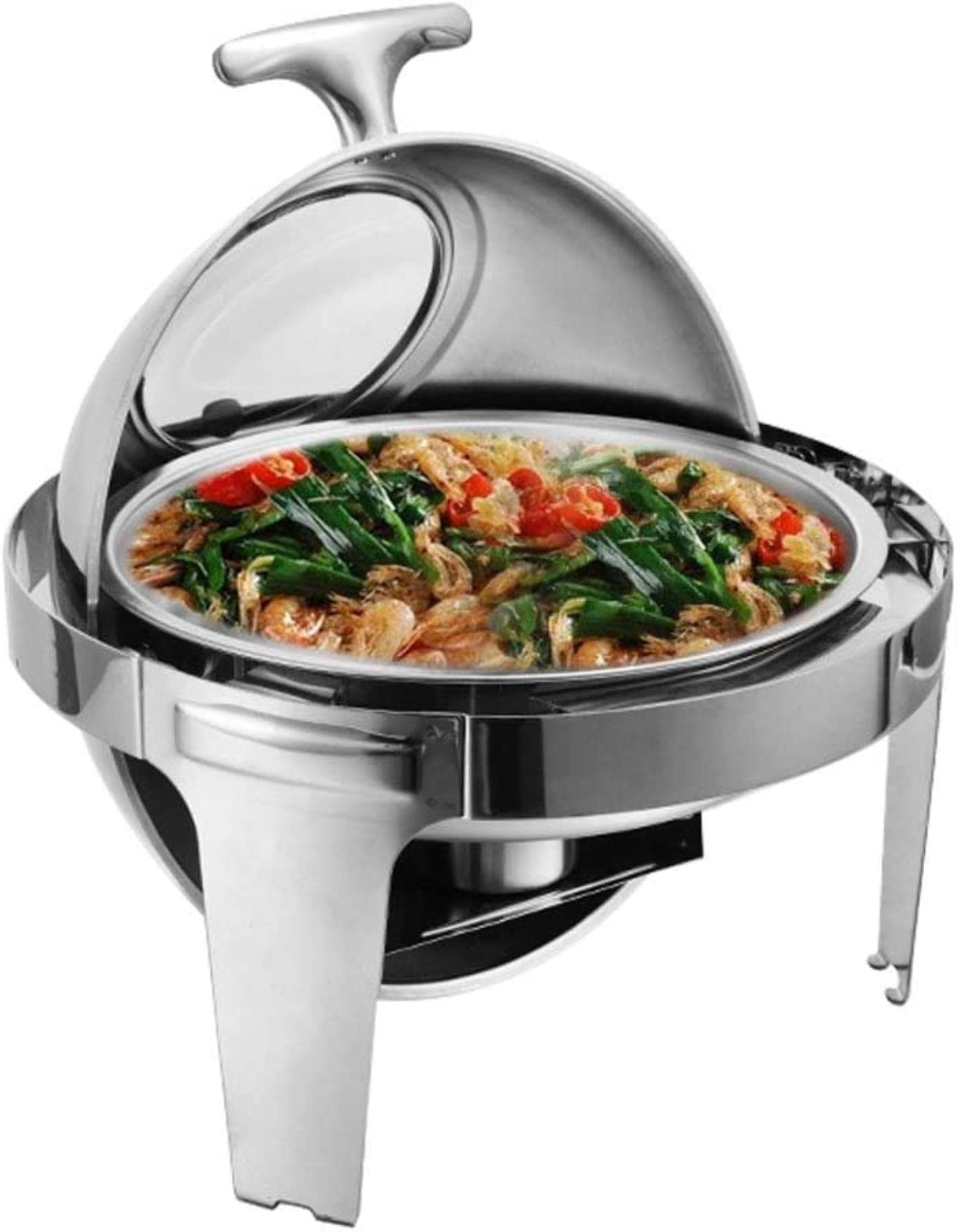 Chafing dish en inox à chauffage alcool avec poignée anti-brûlure ergonomique