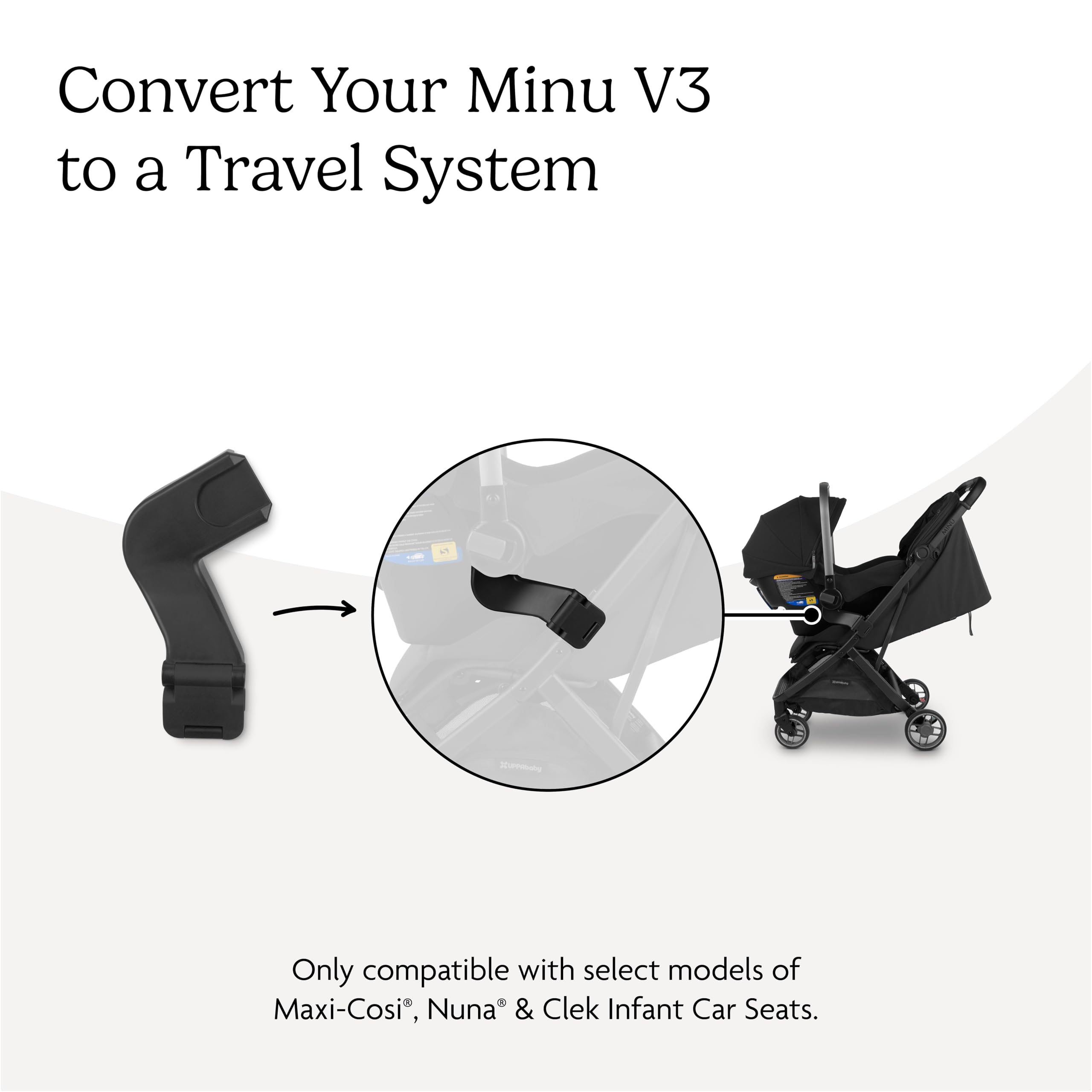 UPPAbaby Adaptateur de siège auto pour Minu V3 – Compatible avec Maxi-Cosi, Nuna, Clek – 1 paire
