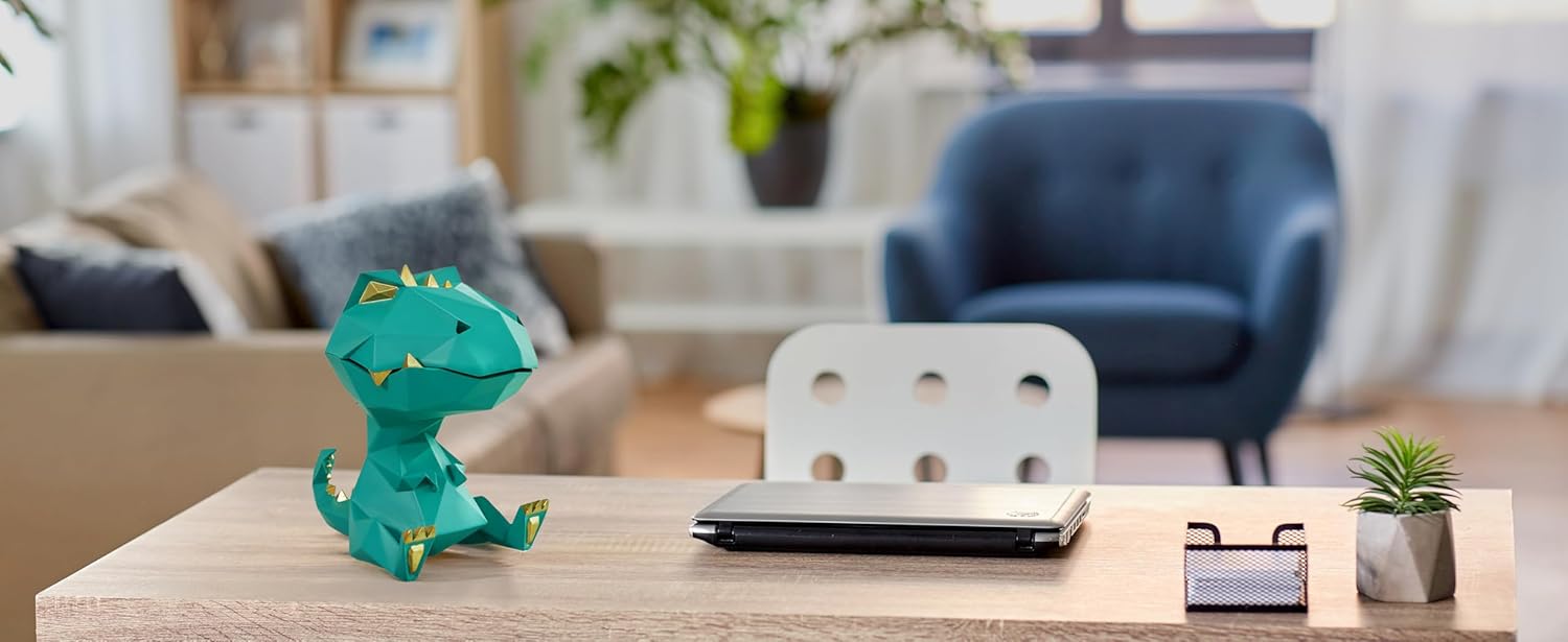 Unbound Dinosaur Jewelry Box, Key Holder, Change Collector, Polyresin Dino Sculpture, 7.1 inches, Home Decor, Modern Room Accessories, Pop Art (Dino Green)