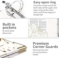 Vista 10 de Ospelelf Mini 3 Ring Binder, 2 Inch, Cute Pink Marble Binder for 5.5" x 8.5" with 5 Tab Dividers, File Folder Labels and Low Profile Clipboards