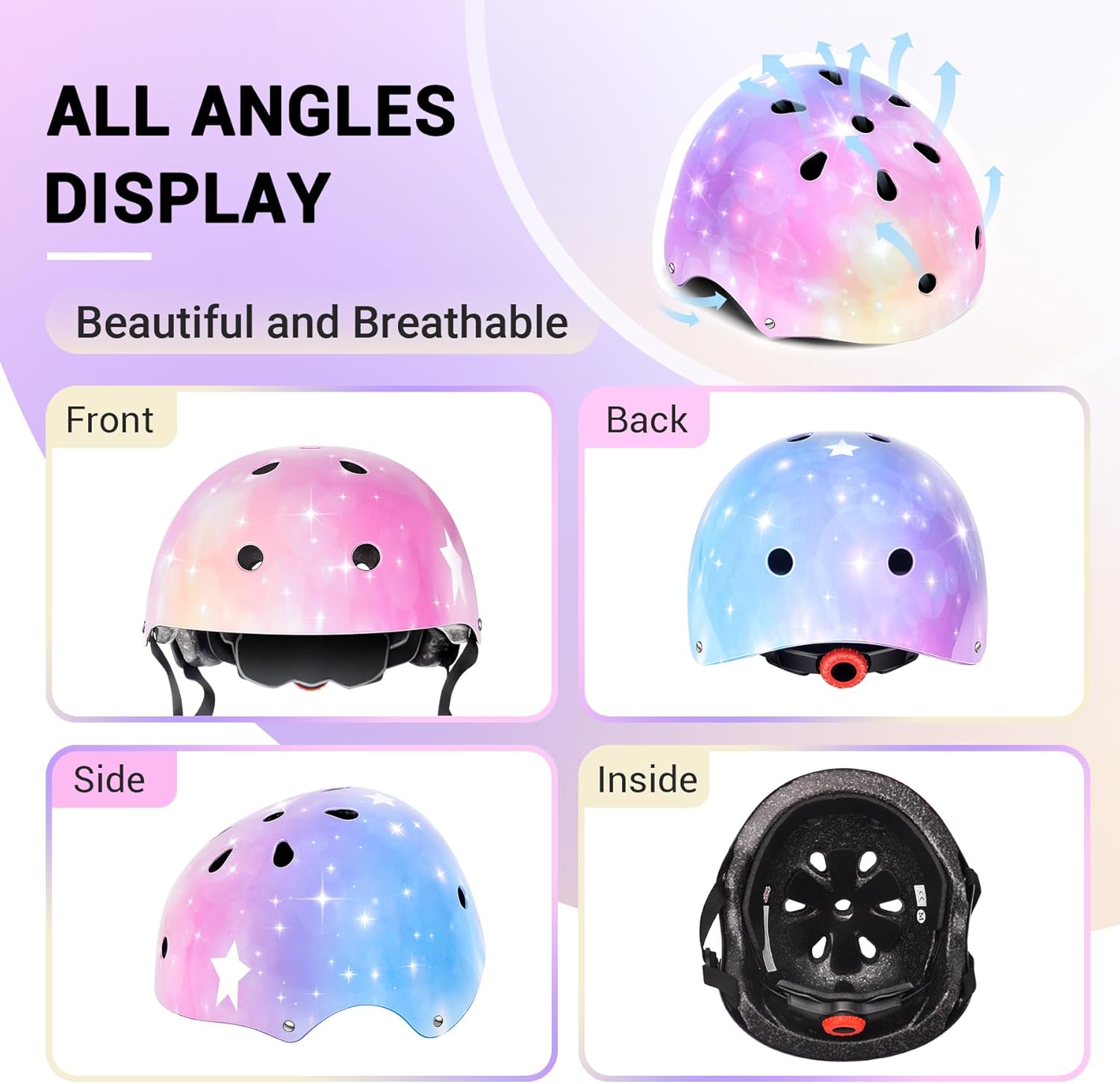 Kids Bike Helmet for 2-3-5-8-14 Ages Girls,Boys,Toddler,Kids and Youth, Ventilation and Impact Resistance Toddler Bike Helmet for Multi-Sport Bicycle Scooter Inline Roller Skate and Skateboarding - Image 4