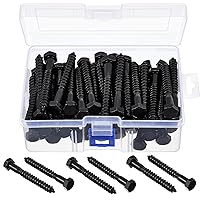 Vista 9 de Blulu 60 tornillos de retraso de cabeza hexagonal 304 de acero inoxidable para madera con acabado liso, tornillos de cabeza hexagonal para madera
