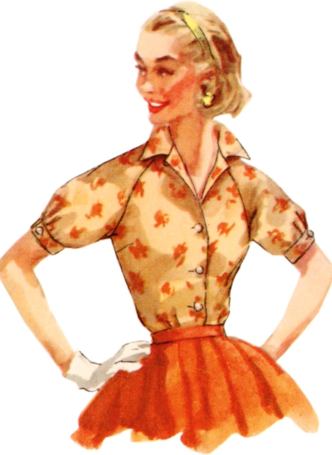 Simplicity SS9818H5 Simple to Make Misses' Vintage 1950's Blouses Sewing Pattern Kit, Design Code S9818, Sizes 6-8-10-12-14