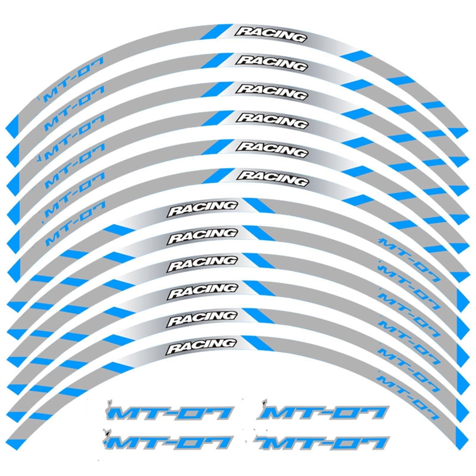 Motorcycle Racing Equipment Wheel Tire Rim Adhesive Decal Sticker for Yamaha Tracer 700 900 850 MT07 MT09 MT-07 MT-09(Color3)