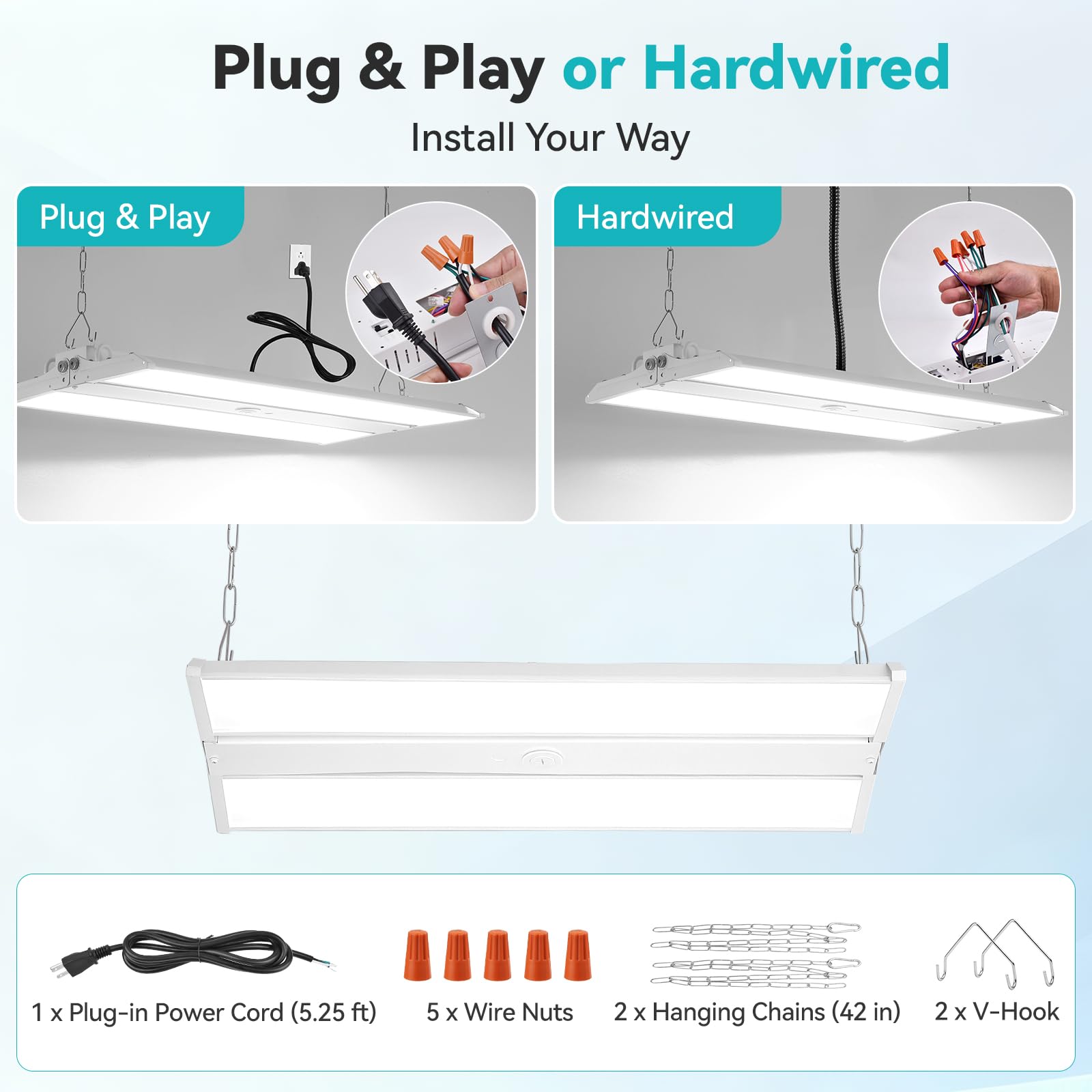 2FT LED Linear High Bay Light 4000K 5000K 6000K 100W 150W 200W Adjustable 0-10V Dimmable 150LM W Shop — view 9