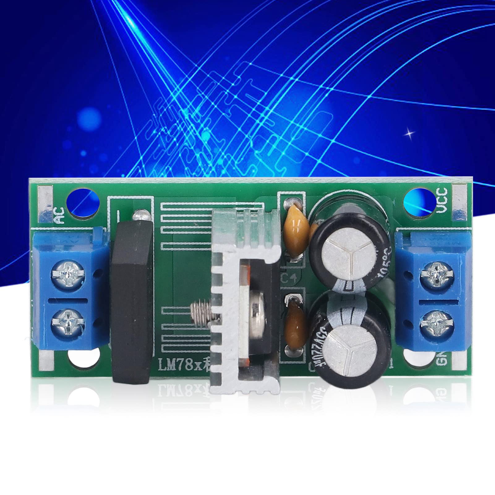 Reglermodul LM7812 – 3A Brückengleichrichter, DC 15–24V / AC 12–18V, 1,5A Dauerstrom, Mit Kühlkörper