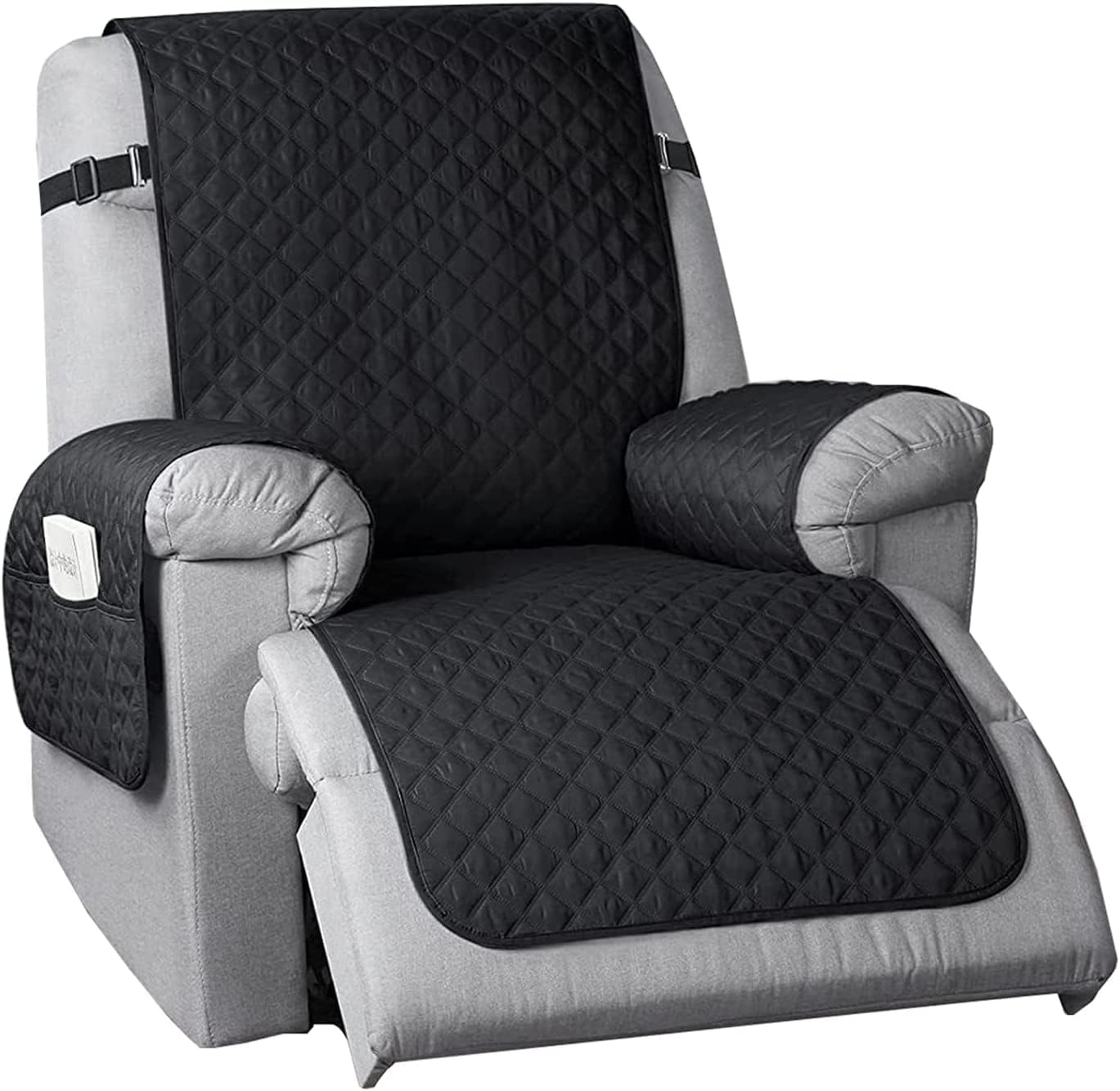 IMYOGI Waterproof Recliner Slipcover Quilted Soft Recliner Chair Cover Non Slip Reclining Couch Cover Washable Recliner Sofa Cover for Kids and Pets (Color : Black)