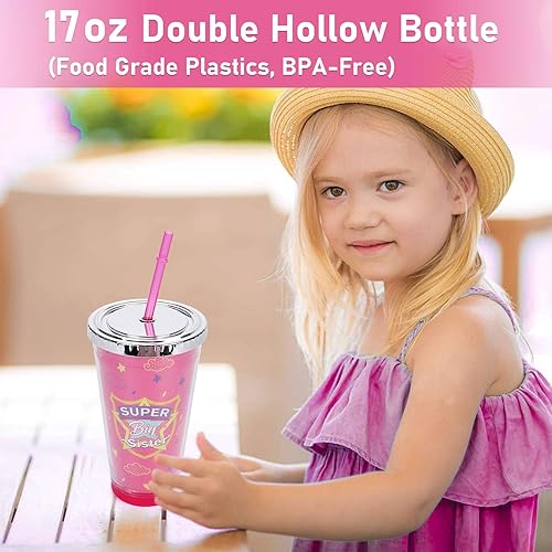 Miniatura 4 de Golray Juego de regalos de súper hermana mayor con capa de superhéroe, máscara de ojos de unicornio, collar de pulseras de unicornio, mochila con