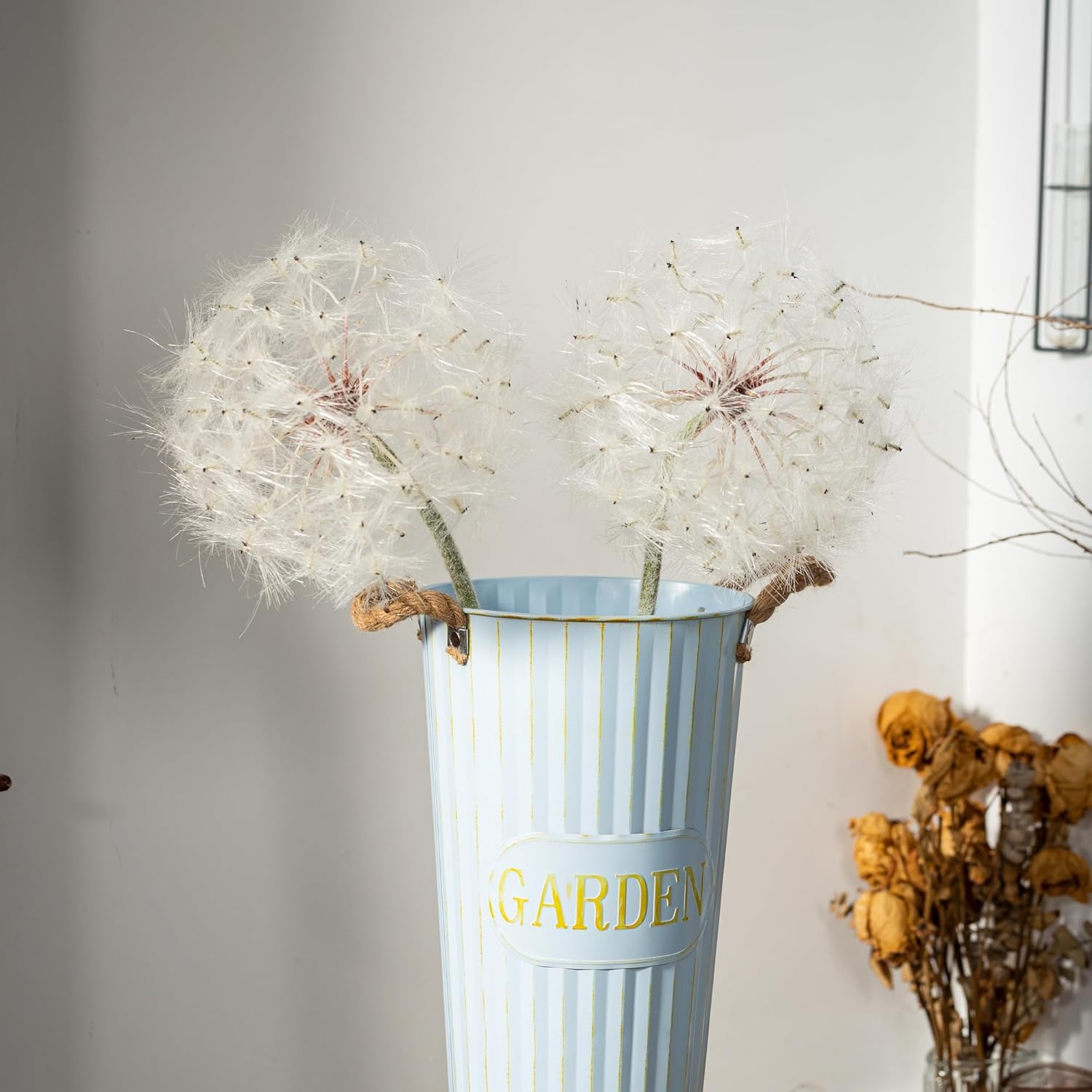 TOPIA Giant Artificial Dandelion Flower Fake Dandelion Decor for Home (2 Pcs) (White) - Image 4