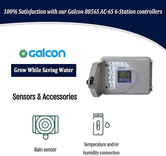 Galcon 8056S AC-6S 6-Station Indoor Irrigation or Outdoor Seconds Operation Controller