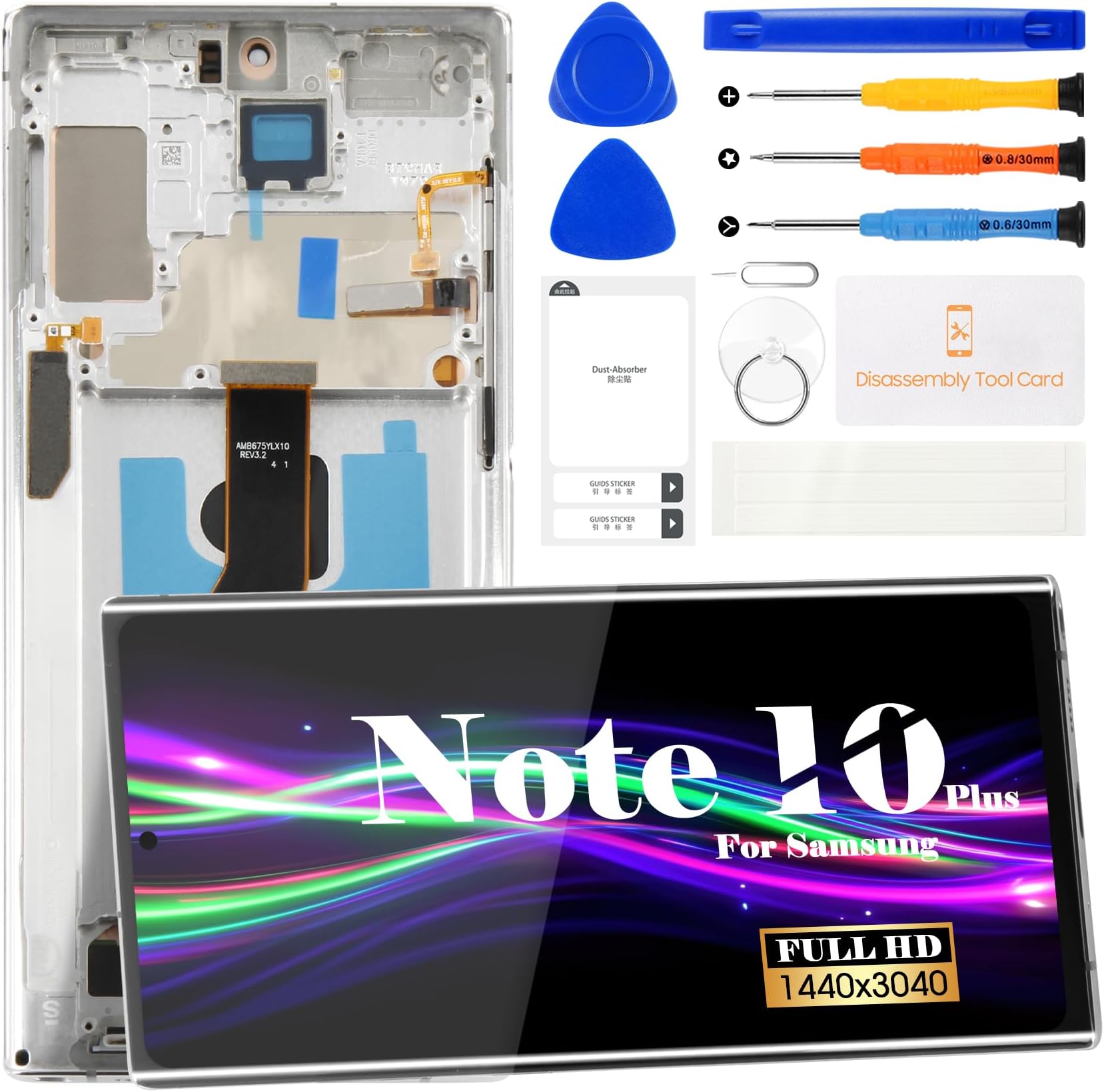 OLED for Samsung Note 10 Plus Screen Replacement for Samsung Galaxy Note 10 Plus 4g/5g LCD Screen for Galaxy SM-N975 SM-N976 LCD Touch Screen Digitizer Assembly Repair Kits with Frame (White)