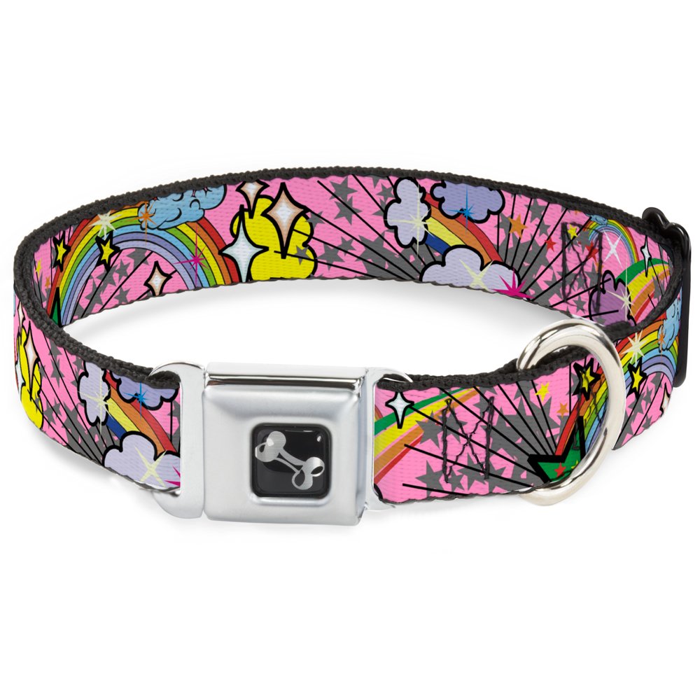 Collier de chien réglable grand chien rose avec boucle de ceinture de sécurité