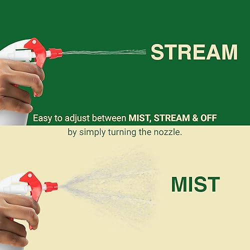 Miniatura 2 de Heluva Green, Paquete de 2 botellas pulverizadoras de 32 onzas con boquilla de pulverización de gatillo de repuesto para soluciones de limpieza,