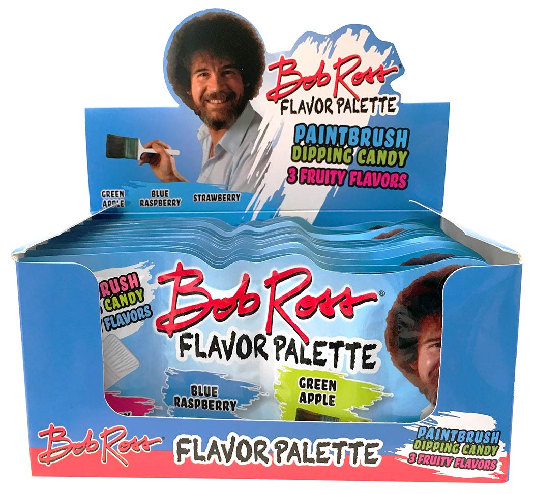 Bob Ross Flavor Palette Paintbrush Dipping Candy 3 Fruity Flavors, 18 Count Display Pack