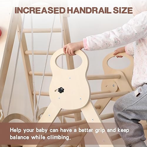 Miniatura 6 de LVHERO Juego de triángulos Pikler 7 en 1, juguetes de escalada plegables para niños con rampa deslizante y rampa de arco de escalada, juego de