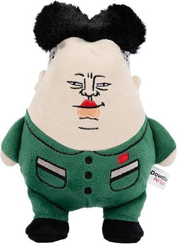 Downtown Pet Supply Supreme Leasher - Juguete político para perros, novedoso juguete para masticar con chirriante, diseño de felpa con doble costura