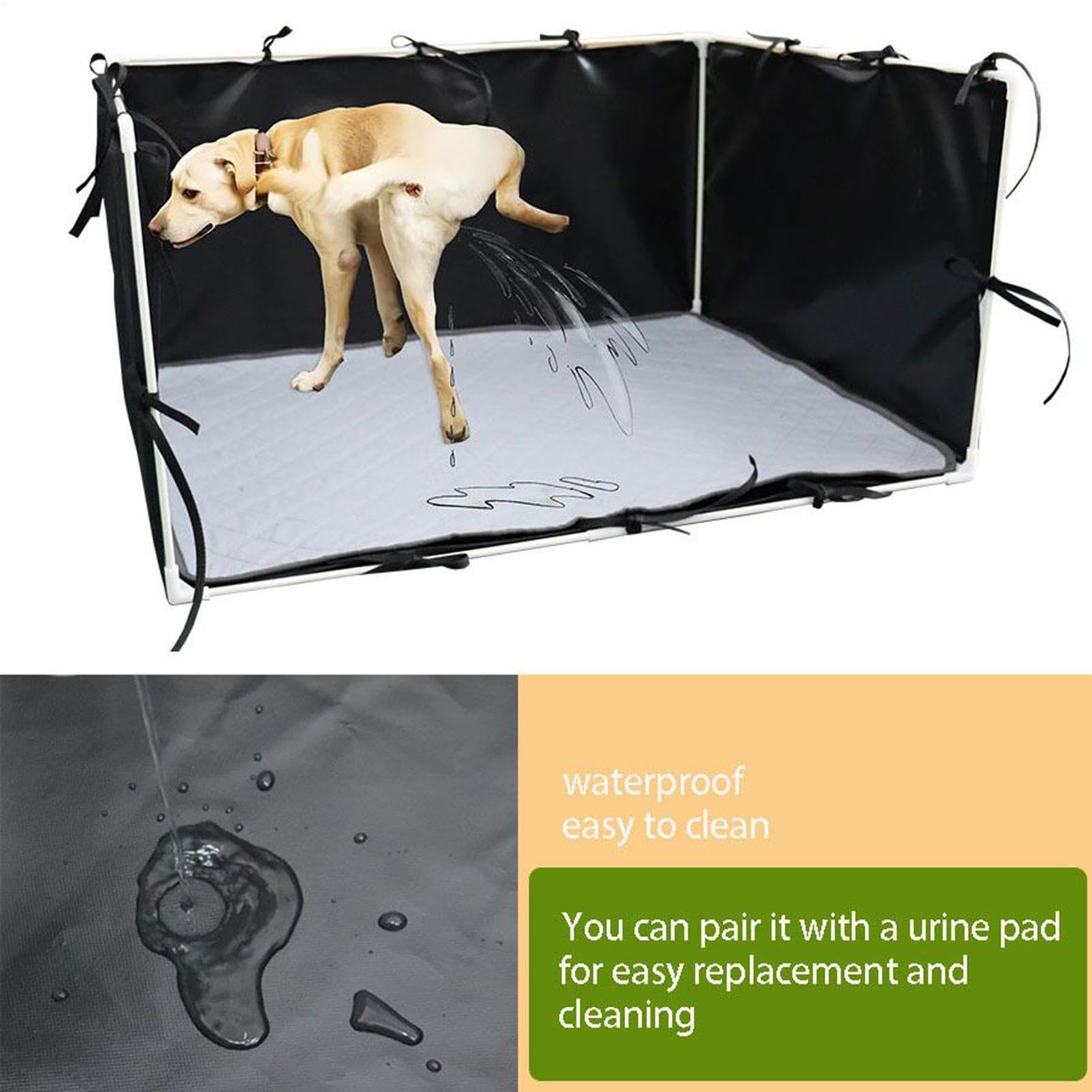 Hundetoilette mit hohen Wänden – Welpentöpfchen mit Spritzschutz – Welpen-Pee Pads Halter mit hohen Wänden für kleine bis mittelgroße Corgie Französische Bulldogge