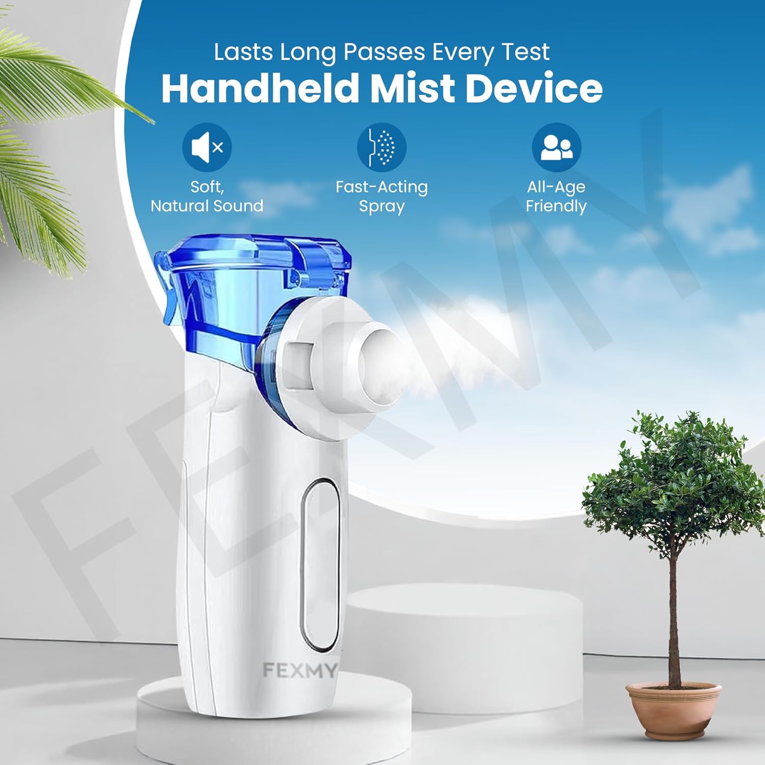 Fexmy Portable Nebulizer and Humidifier for Baby and Adults | Long battery life compact, silent, self-cleaning machine | Effective for asthma, cough, sinus and allergic relief for home or travel (1) (1) (1) Fexmy Portable Nebulizer and Humidifier for Baby and Adults | Long battery life compact, silent, self-cleaning machine | Effective for asthma, cough, sinus and allergic relief for home or travel (1) (1) (1)
