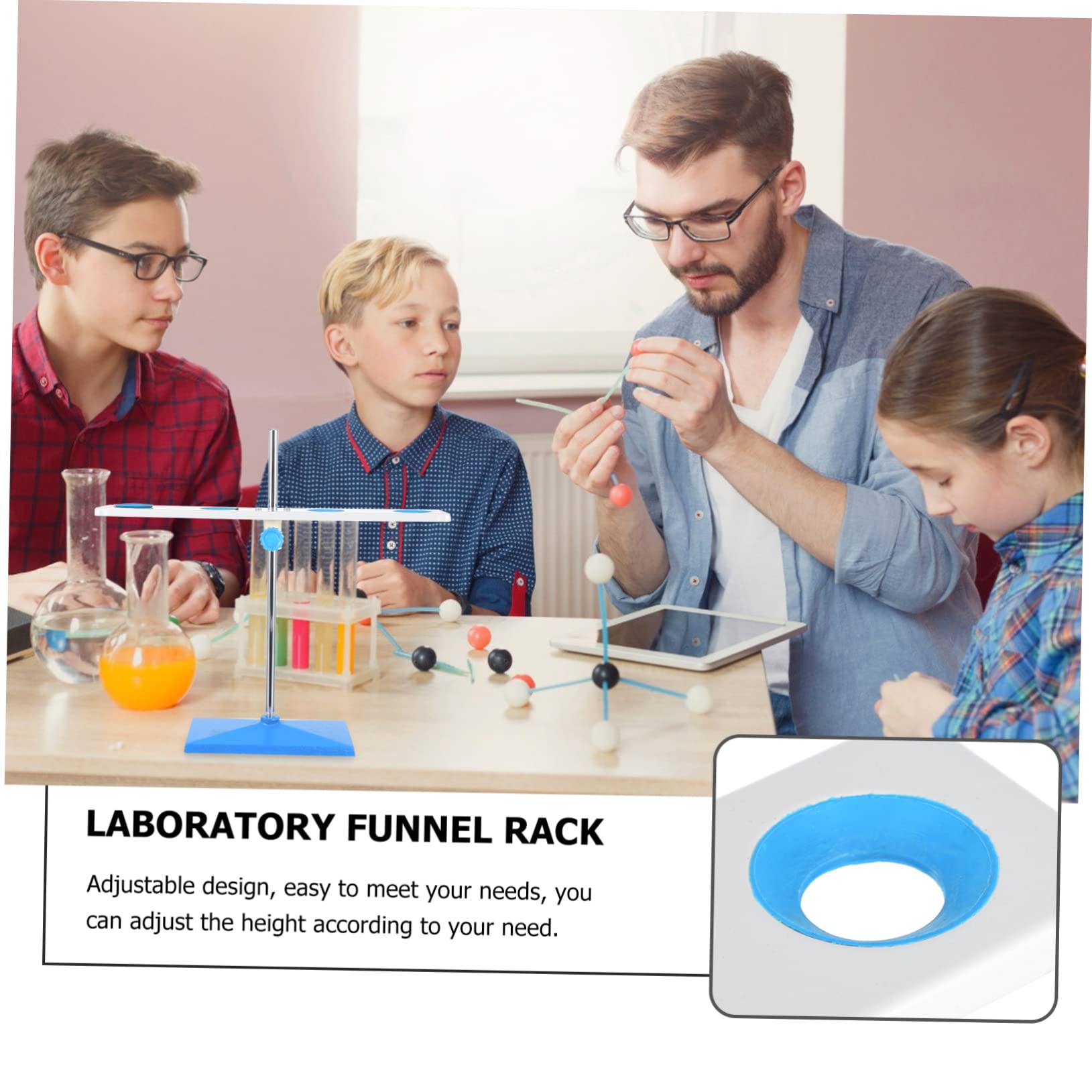 Supporto per Imbuto a 4 Fori in Ferro, Rack per Laboratorio Chimica | Accessori per Fissaggio degli Esperimenti, Laboratorio di Chimica, Atmosfera Estiva, Facile da Trasportare
