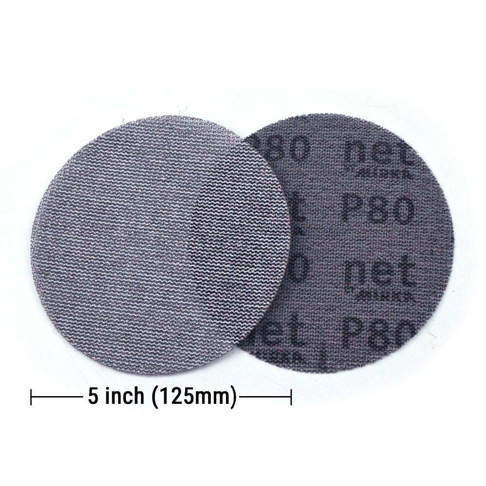 Dischi abrasivi a rete Hook & Loop, lucidatura Sandpape 10 pezzi da 12,7 cm 125 mm mesh anti-polvere anti-blocco Hook & Loop dischi abrasivi rotondi carta vetrata abrasiva 80 # 180 # 240