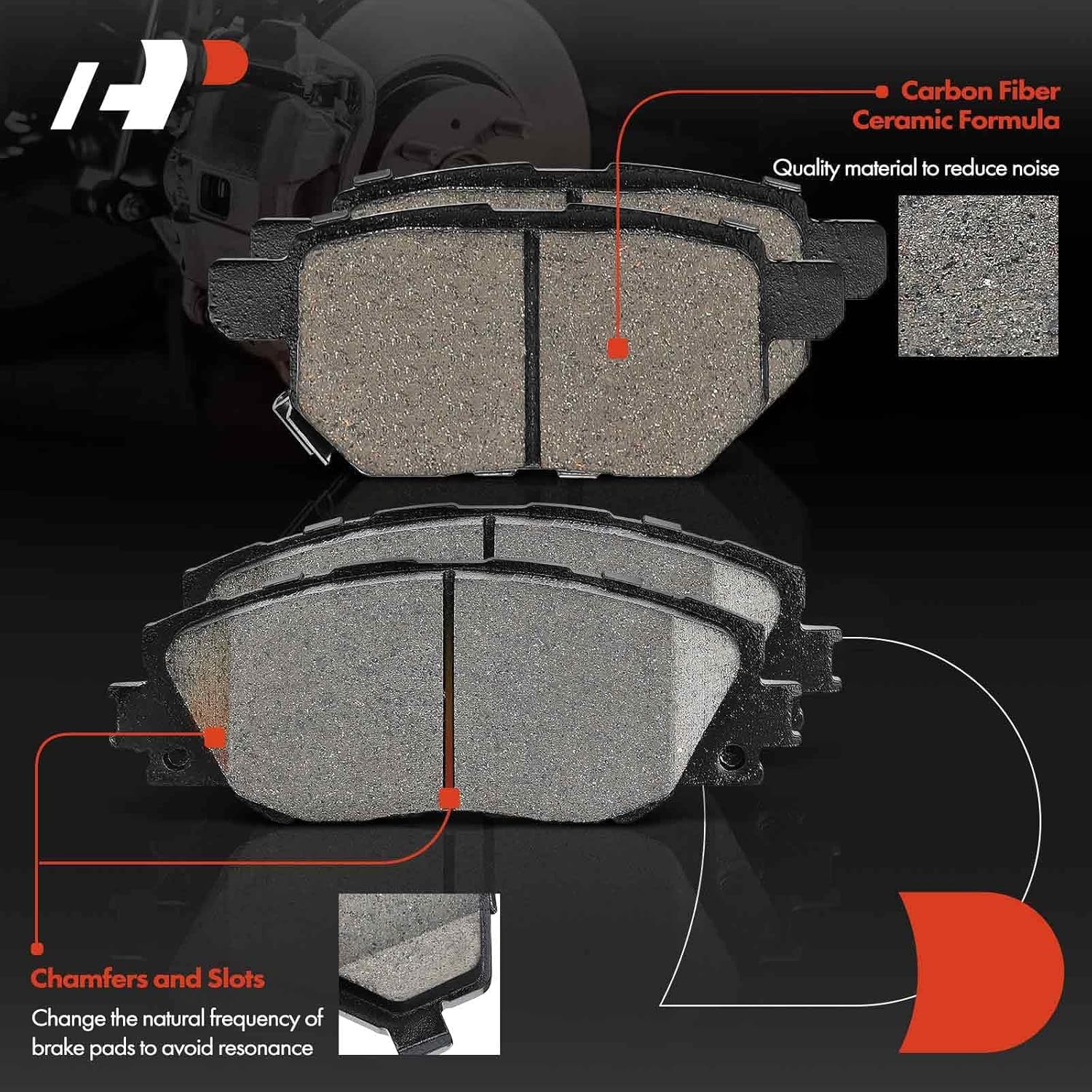 A-Premium Front and Rear Ceramic Brake Pads Set Compatible with Pontiac, Scion and Toyota Models - Vibe 2009-2010, xB 2008-2015, Corolla 2009-2011/2014-2019, Matrix 2009-2014, 8-Pack