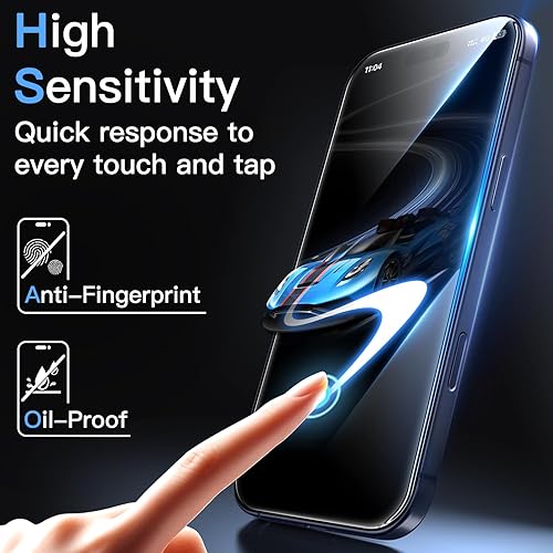 Vista 6 de JETech Protector de Pantalla para iPhone 17 Pro de 6.3 Pulgadas, Película de Vidrio Templado con Herramienta de Fácil Instalación, Dureza 9H