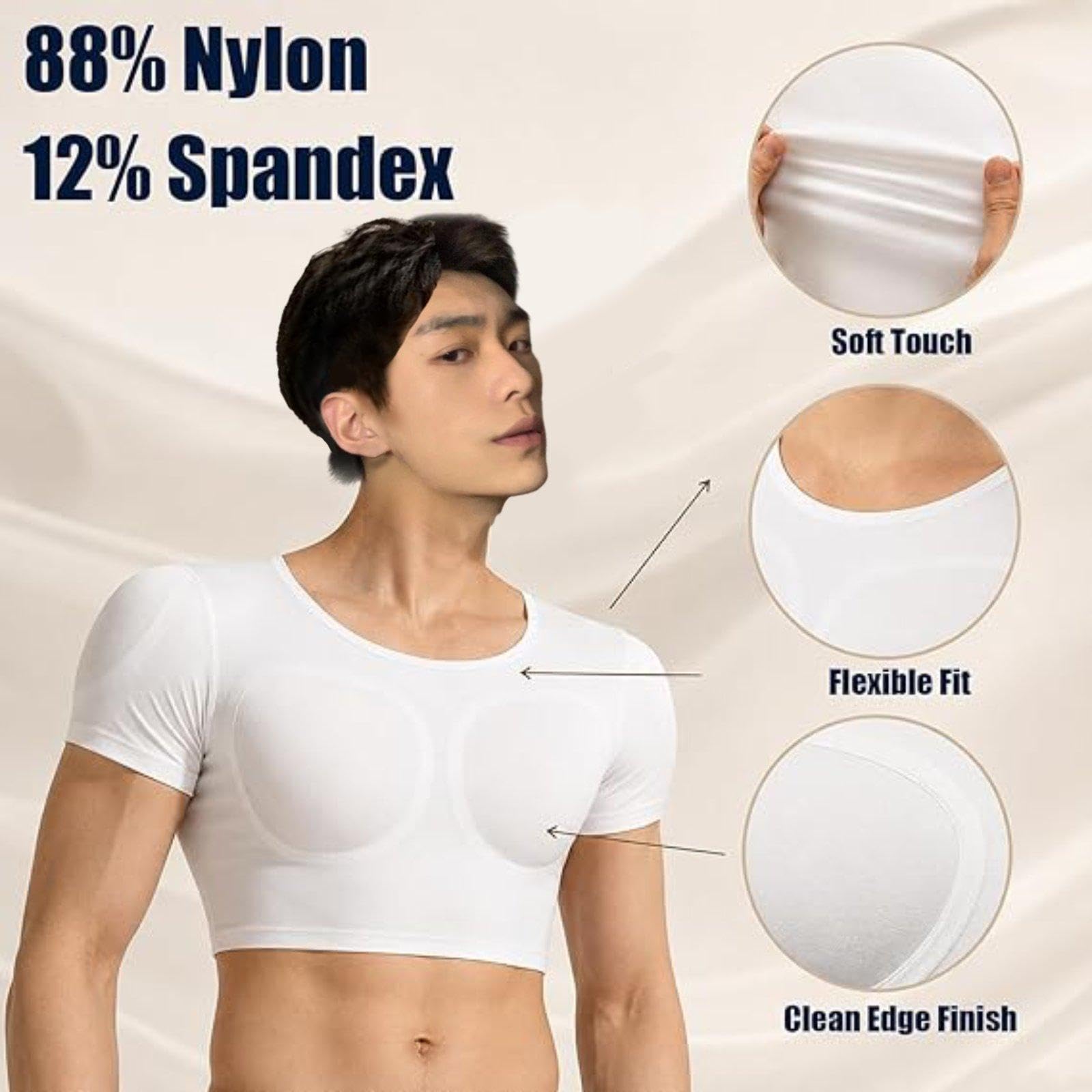 Camiseta Acolchada para Hombre, Camiseta Invisible para Realzar El Físico con Módulo de, Nailon Cómodo para Cosplay, Fiestas Y Uso Diario, Mangas Cortas, M