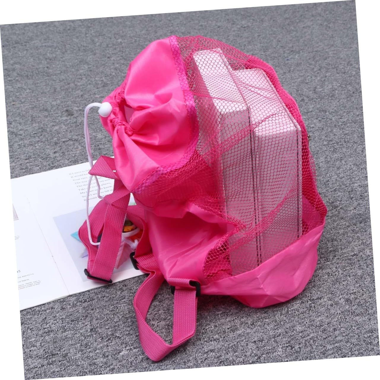 Portable Shell Storage Bag for Boys and Girls Foldable Beach Backpack Net Compact Travel Organizer for Toys and Sundries image 4