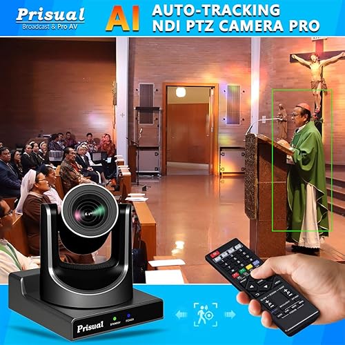 Miniatura 5 de Prisual Cámara NDI completa con zoom óptico 20X Transmisión en vivo Cámara de seguimiento automático con salida de video HDMI3G-SDIUSBNDI 60fps para