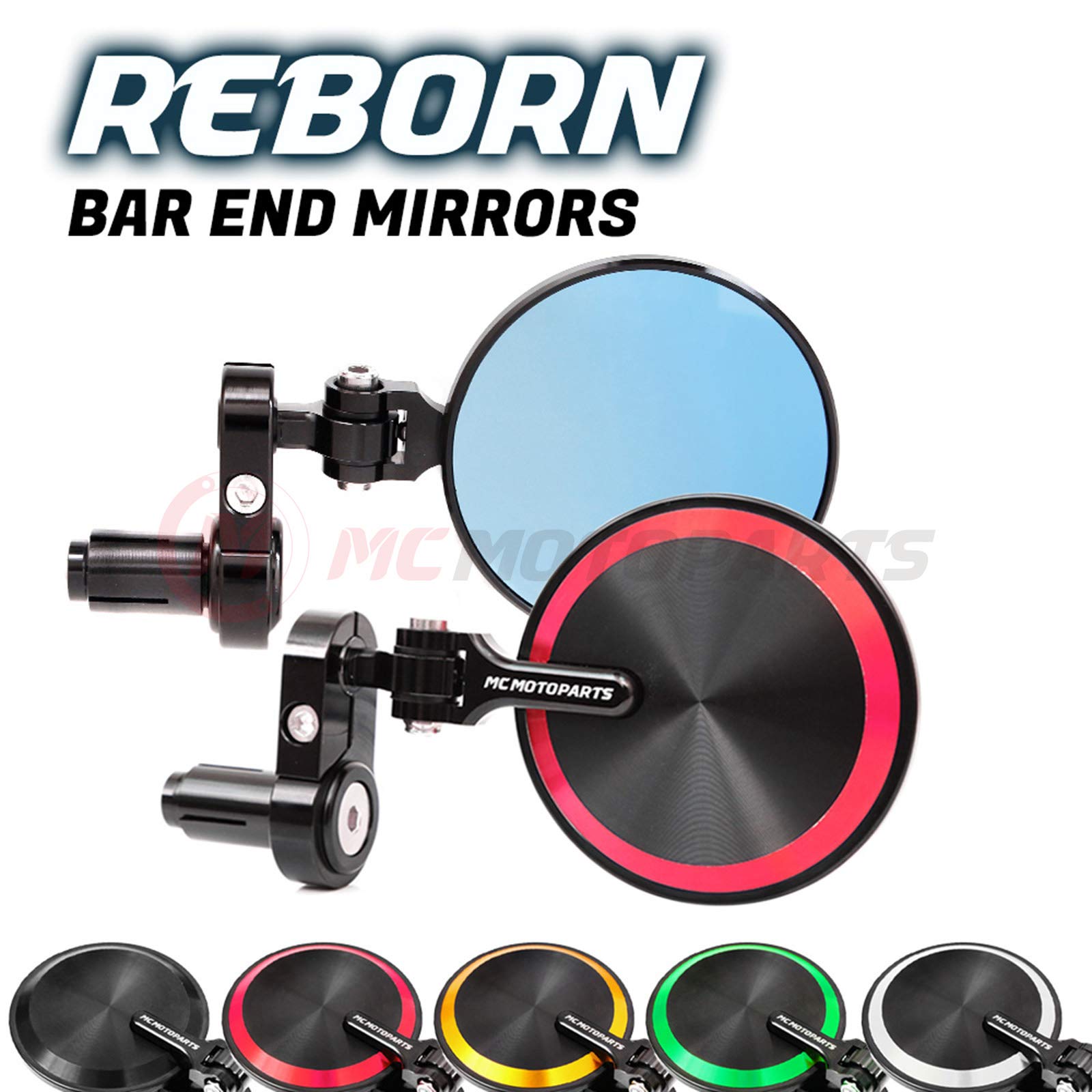 Amazon.com: MC Motoparts Red Reborn CNC Bar Ends Mirrors