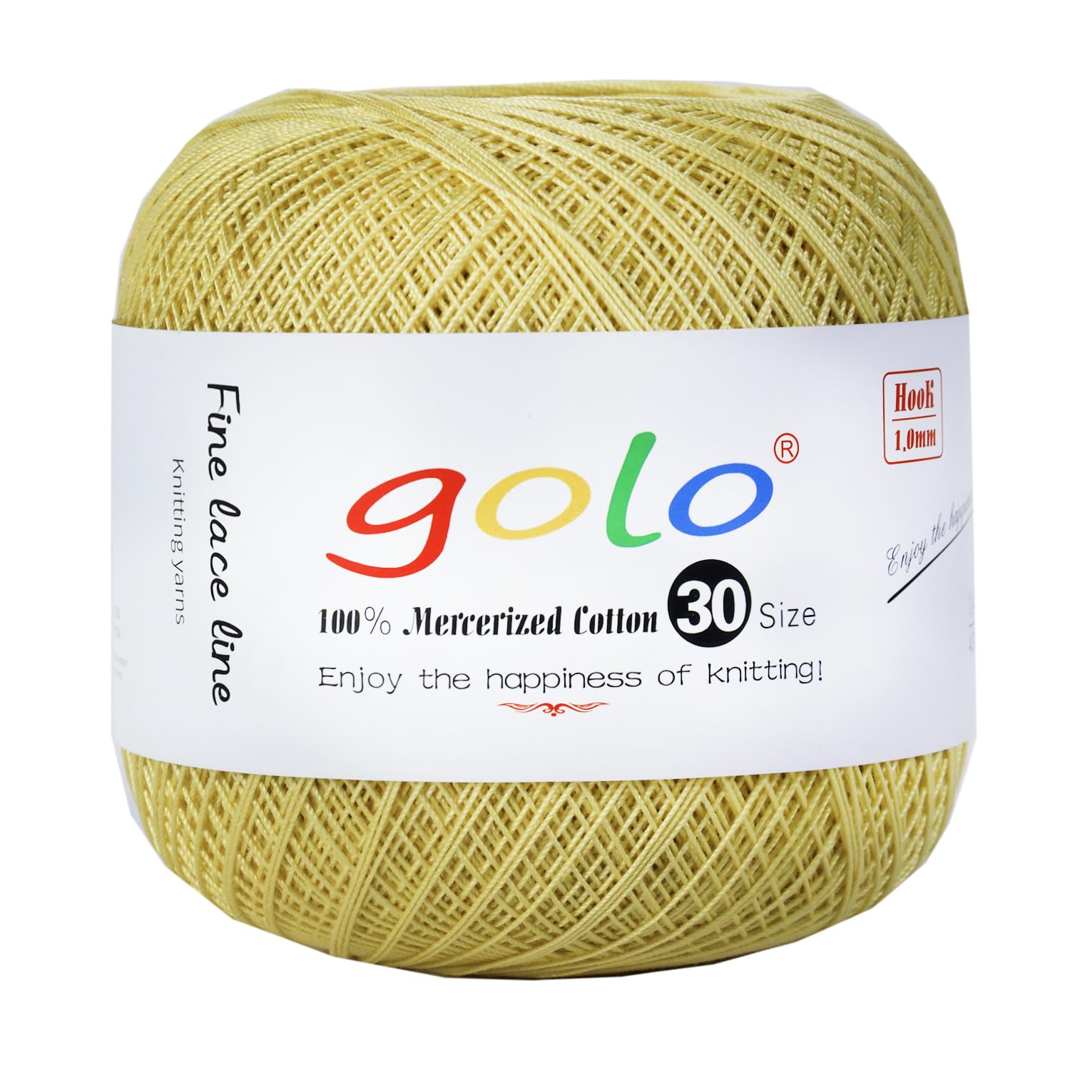 golo Crochet Thread Size 30 Yarn for Hand Kniting Yarn for Tatting Yellow 272