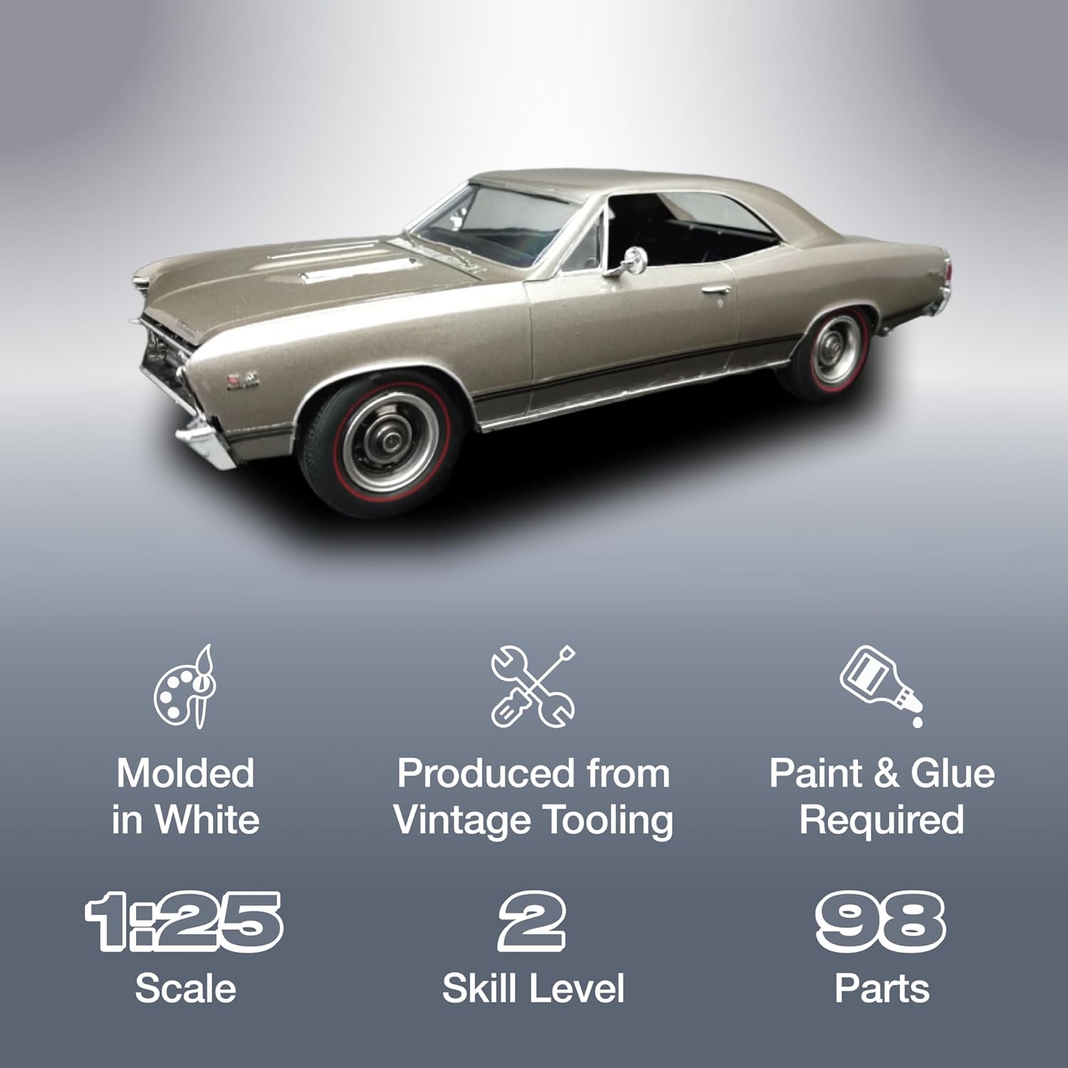 AMT 1967 Chevrolet Chevelle SS396 1:25 Scale Model Kit - Image 2