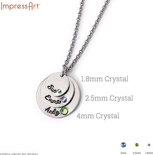 Miniatura 3 de ImpressArt - Paquete de cristales mezclados de color piedra natal, recambios de cristal Incluye 432 cristales 12 colores en 3 tamaños (0.071 in,