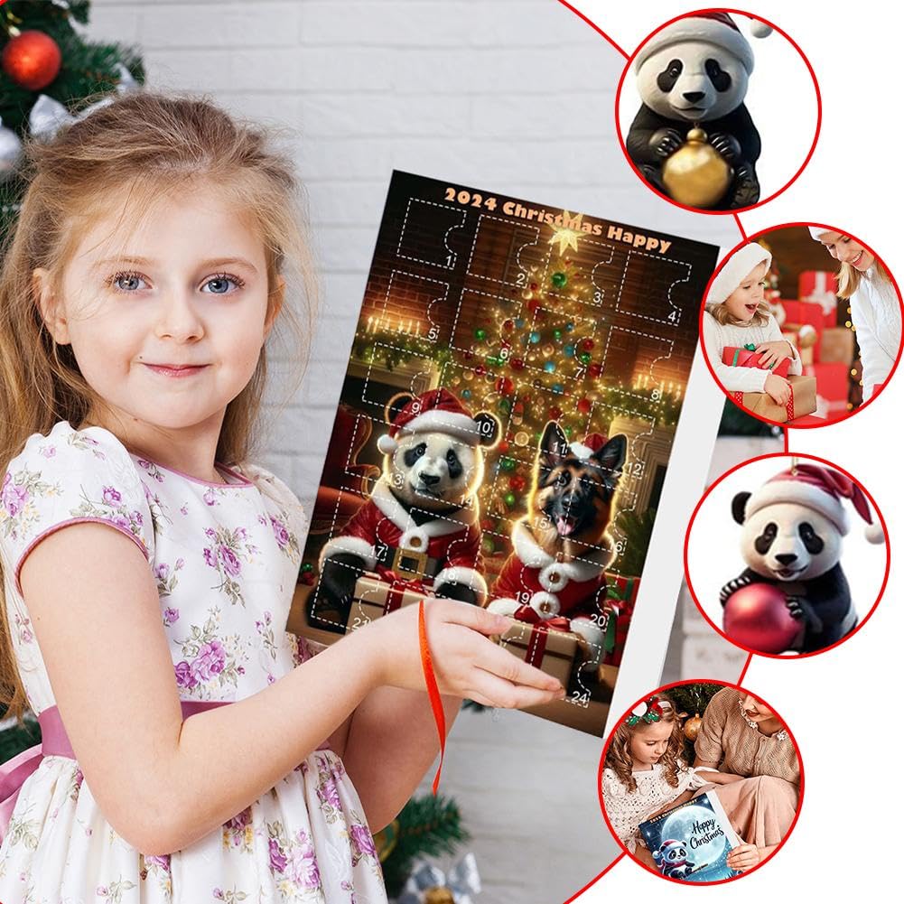 Calendrier De L’Avent 2025 Raton Laveur Acrylique – 24 Jours Avant Noël Avec Ornements Suspendus | Décoration Festive Pour Sapin, Mur Ou Voiture