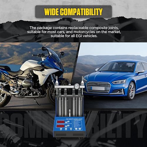 Miniatura 6 de CMTOOL Máquina limpiadora de inyector de combustible, kit de limpieza ultrasónica, 9 modos de prueba, limpiador y probador de inyector de