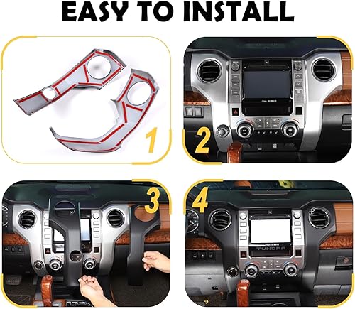 Miniatura 5 de CHEAYAR Consola central para interior del automóvil, aire acondicionado, salida de aire, decoración de ventilación, juego de moldura para Toyota
