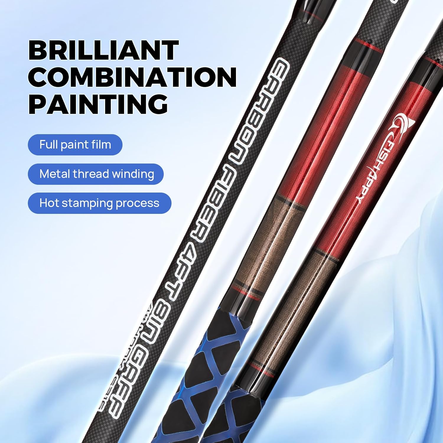 Fishing Gaff Saltwater Fish Gaff with S316 Stainless Steel Fishing Hook Carbon Fiber Fishing Gaff