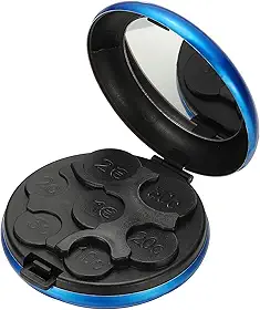 PATIKIL Dispensador de moedas, organizador de moedas portátil, classificador de moedas, compacto, de alumínio, bolso para porta-moedas, porta-moedas, bolso de um quarto de centavo, níquel, azul