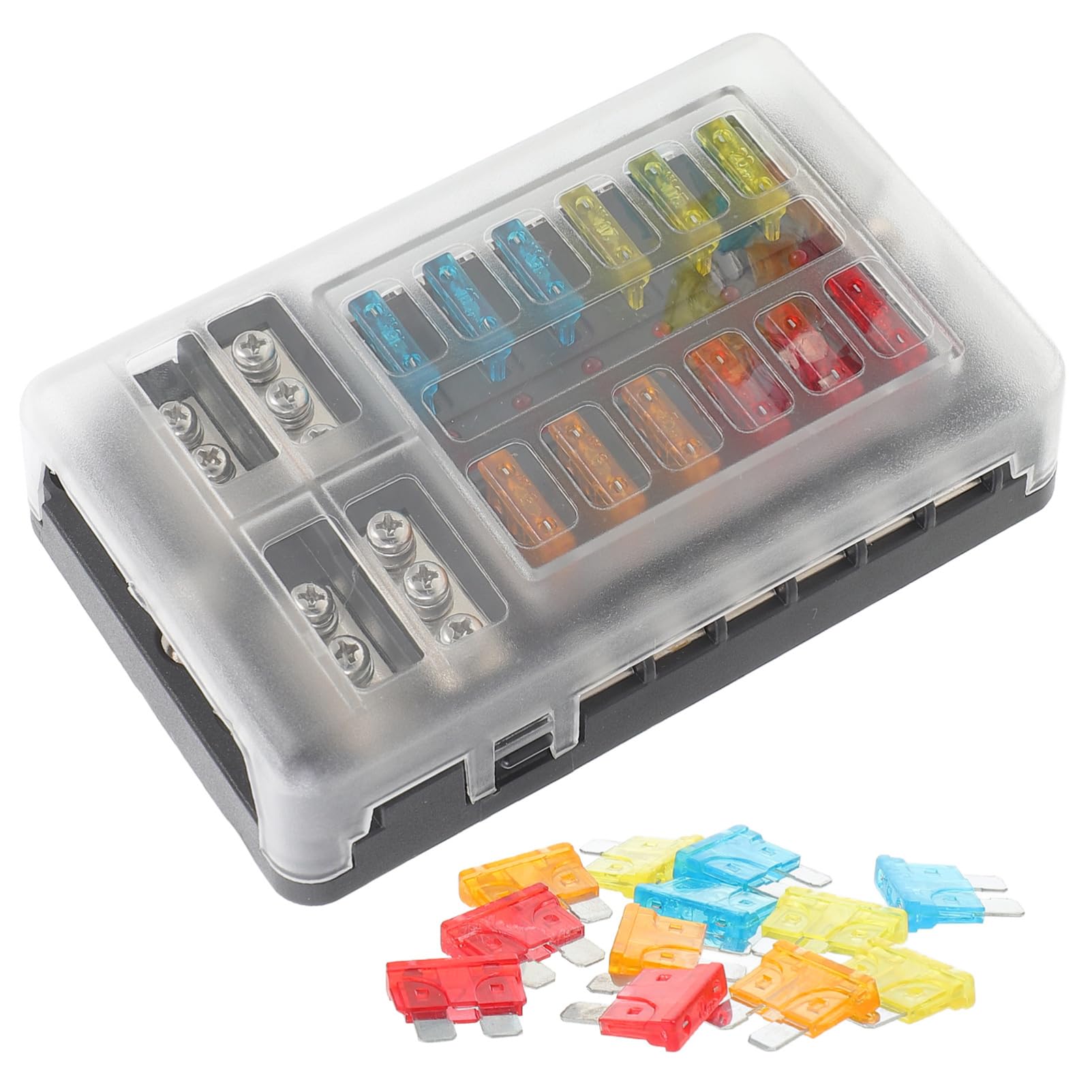 CHILDWEET 32v Car Fuse Block Holder Way Sicherungsbox Für Fahrzeuge Geeignet Für Wohnmobile Und Yachten Einfache Installation Schützt Fahrzeugstromkreise