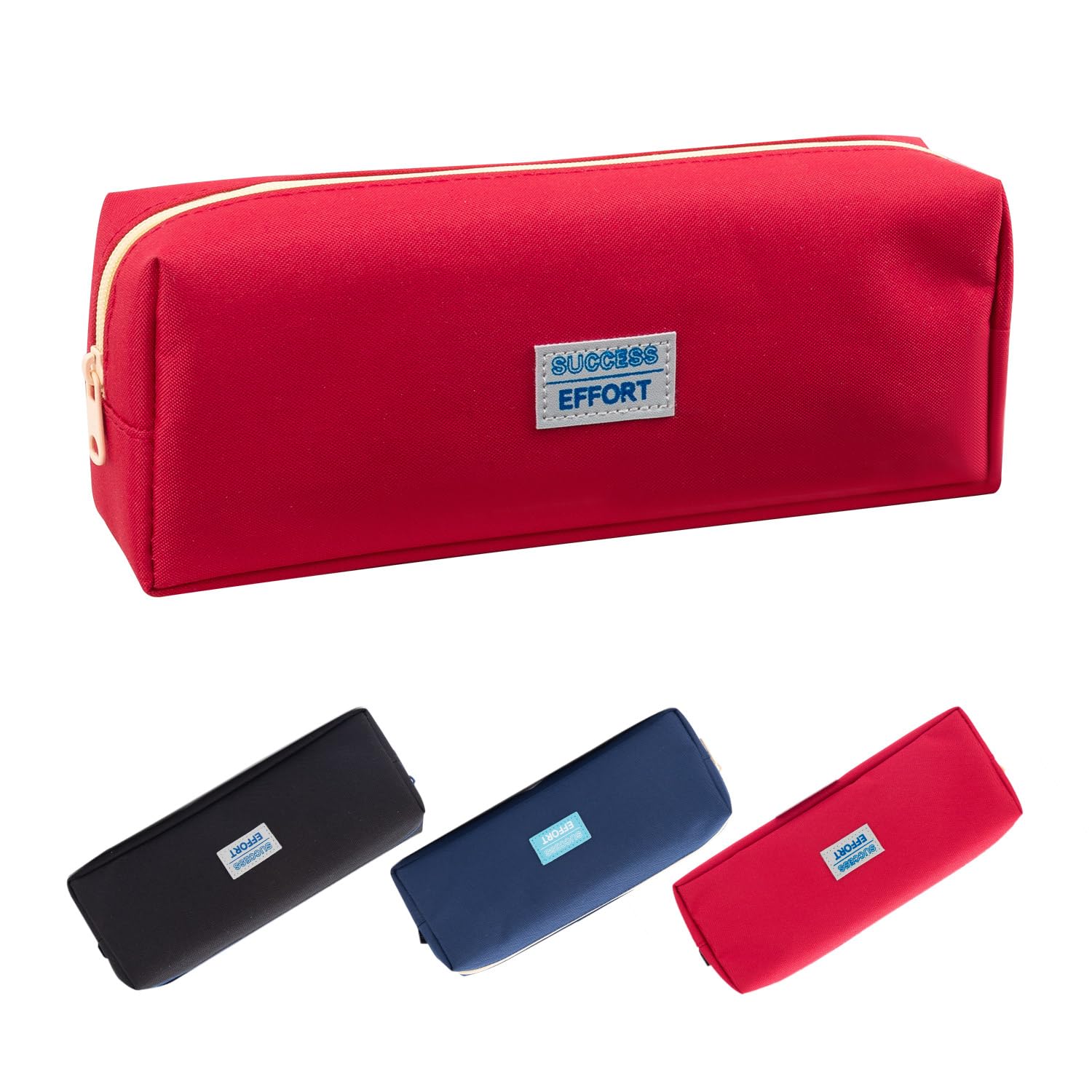 M&G Pencil Case, Small Pencil Pouch Multi-Use Pencil Case Organizer, Portable Pencil Bags Nylon with Zipper for Makeup Brush Teen Boys Girls Office (Red)