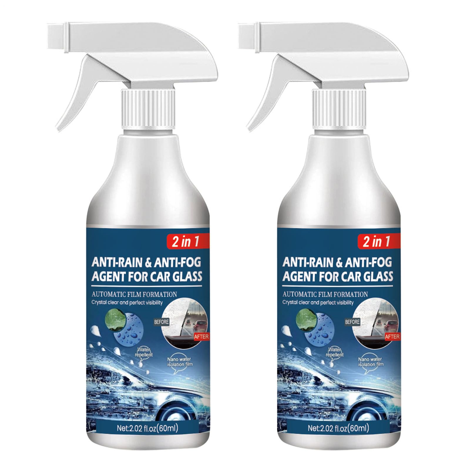 Pomurom 1 60Ml Anti Fog Spray, /3/5 Pieces Multi Purpose Anti Fog Rain Repe-Llent Spray For Car Windshield Windscreen Mirrors Swimming Goggles, Car Glass Waterproof Coating Agent, Auto Rain Agent Spray